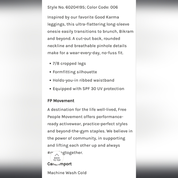 Free People Movement Good Karma Long Sleeve Onesie Leotard Ice Grey XS/S NEW! - Picture 7 of 8